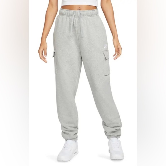 Nike Sportswear Gray French Terry Cargo Sweatpants Small - Picture 1 of 6